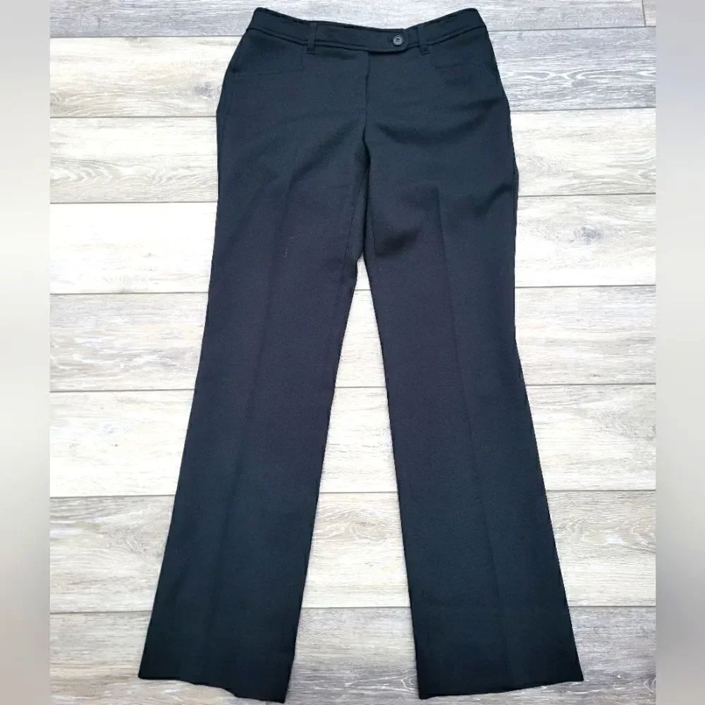 Anne Klein black dress pants texture straight leg size 4